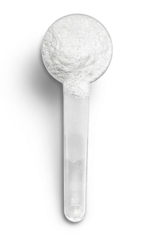 The LiverGuard measuring scoop, filled with powder