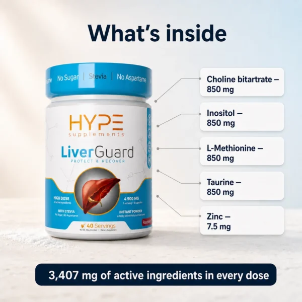 LiverGuard composition — 3,407 mg of active ingredients in every dose