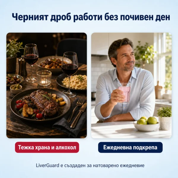 За кого е LiverGuard — ежедневна подкрепа при тежка храна и алкохол