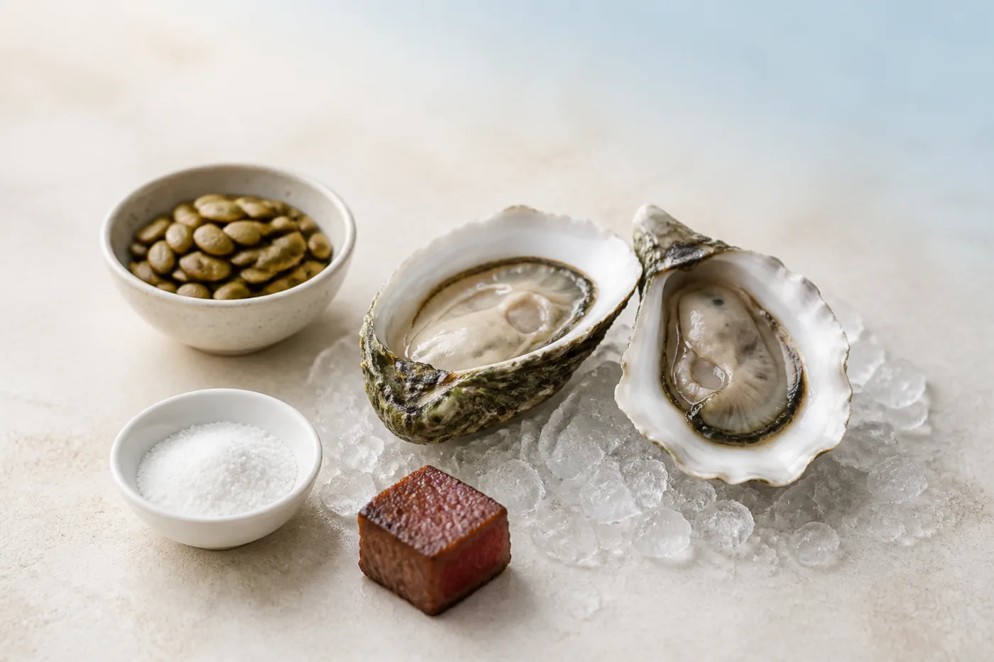 Zinc — oysters, pumpkin seeds and beef