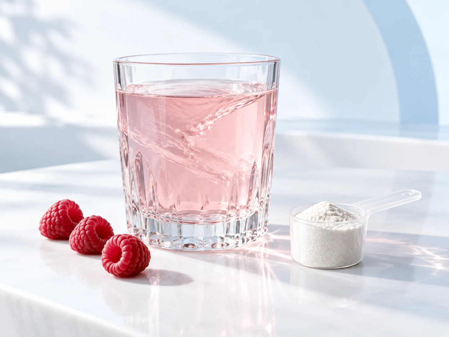 A mixed dose of LiverGuard in a glass of water