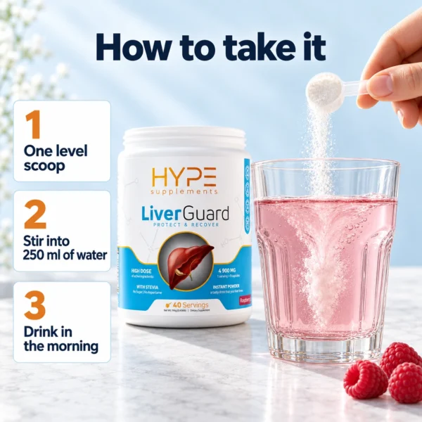 How to take it · 1 · One level scoop · 2 · Stir into 250 ml of water · 3 · Drink in the morning